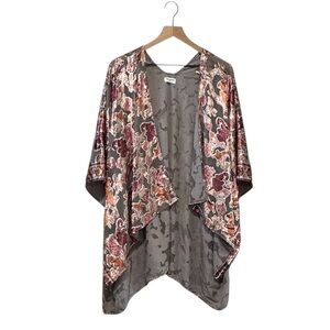 WORLD MARKET Velour Floral Semi Sheer Kimono